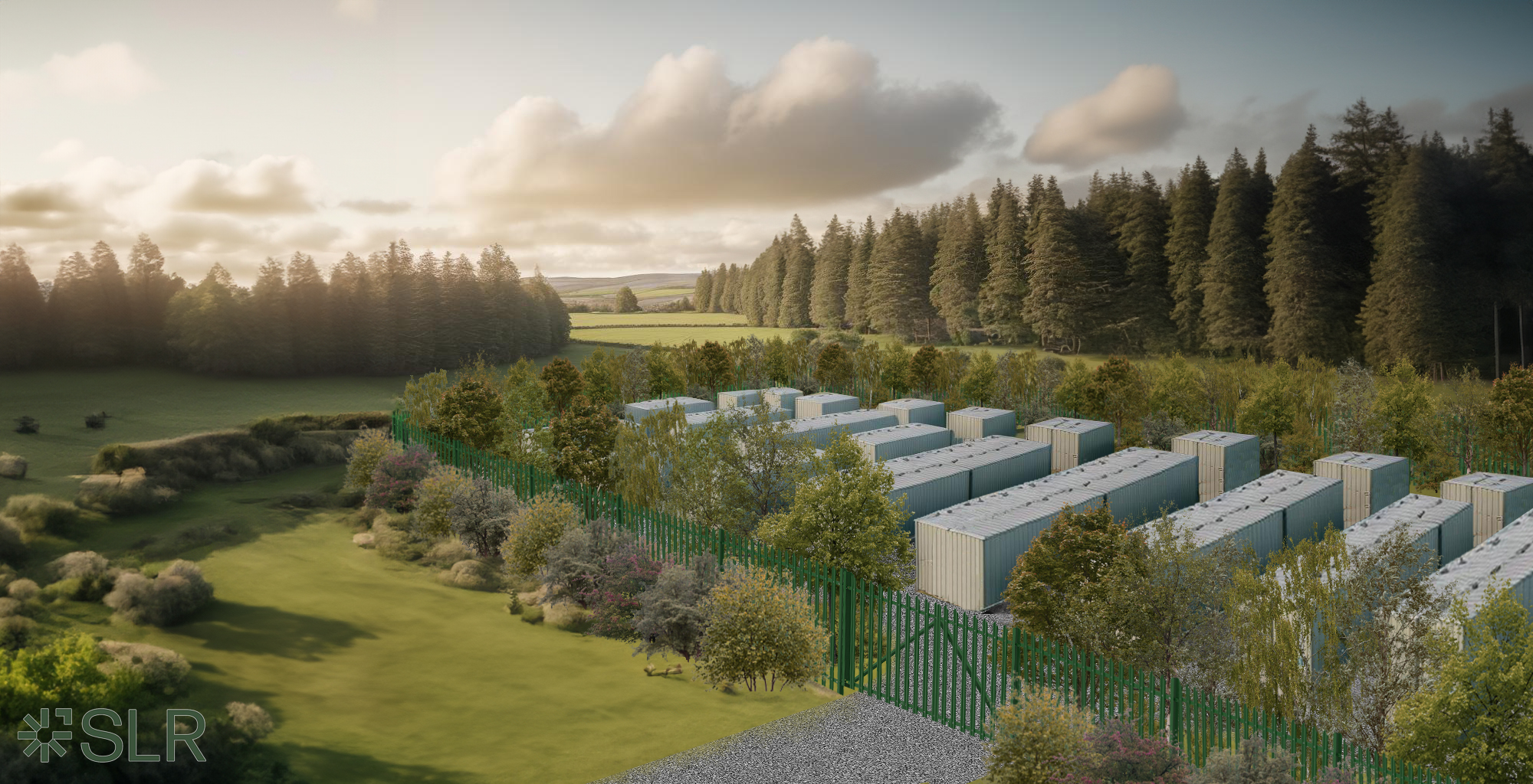 CGI image of a battery storage site